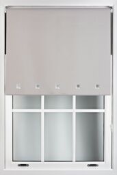 Furnished Blackout Fabric with Chrome Square Eyelets - Window Roller Blinds in Grey - Size: 120 cm width x 165 cm drop - thumbnail 1