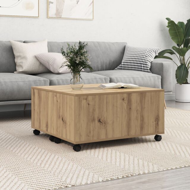 Berkfield Home Coffee Table Artisan oak 75 x 75 x 38 cm Engineered wood in Brown - image 1