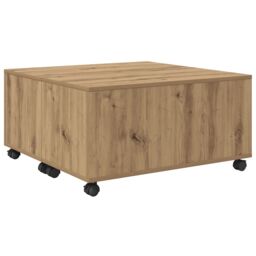 Berkfield Home Coffee Table Artisan oak 75 x 75 x 38 cm Engineered wood in Brown - thumbnail 2