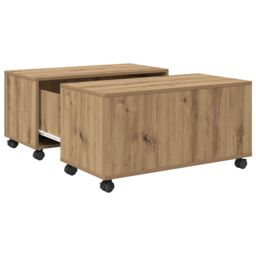 Berkfield Home Coffee Table Artisan oak 75 x 75 x 38 cm Engineered wood in Brown - thumbnail 5
