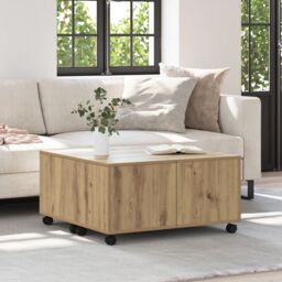 Berkfield Home Coffee Table Artisan oak 75 x 75 x 38 cm Engineered wood in Brown - thumbnail 4