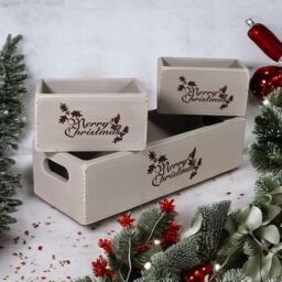 Minster Wooden Boxes (Set of 3) - Rustic Grey - Size: 1 Pack - thumbnail 1