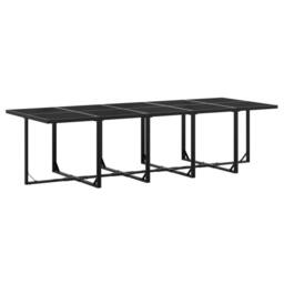 Berkfield Home 11 Piece Garden Dining Set Black Poly Rattan - thumbnail 5