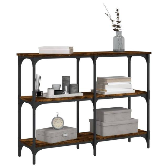 Berkfield Home Decorative Console Table Smoked Oak 100x29x75 cm Engineered Wood in Brown - Size: 100 x 29 x 75 cm - image 1