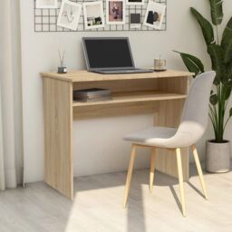 Berkfield Home Desk Sonoma Oak 90x50x74 cm Engineered Wood in Brown - Size: 90 x 50 x 74 cm - thumbnail 1