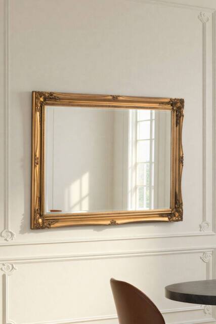 Yearn Mirrors French Style Carved Mirror Gold 105x75cm - Size: 105x75 cm