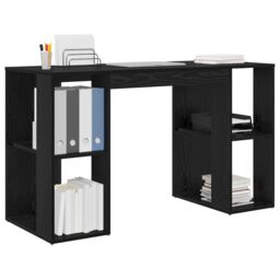 Berkfield Home Black Oak Computer Desk Black Oak MDF Medium - thumbnail 3