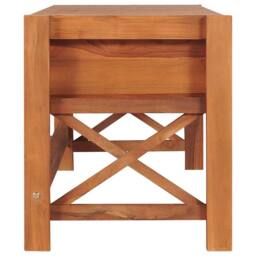Berkfield Home TV Cabinet 140x40x45 cm Teak Wood in Brown - Size: 140 x 40 x 45 cm - thumbnail 4