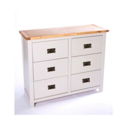 Cabinet Bits Argenta 6 Drawer Chest of Drawers Bras Drop Handle in Light Grey - thumbnail 3