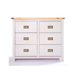 Cabinet Bits Argenta 6 Drawer Chest of Drawers Bras Drop Handle in Light Grey - thumbnail 1