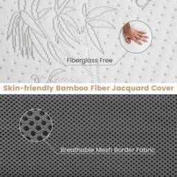 Costway Double Size 10 cm Folding Gel-Infused Tri-fold Mattress Topper Carry Bag RV Camp in White - thumbnail 3