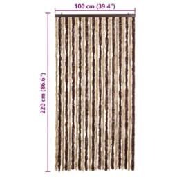 Berkfield Home Insect Curtain Beige & Light Brown 100x220 cm Chenille - thumbnail 7
