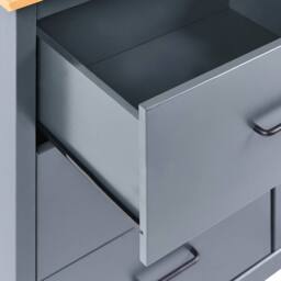 Wyld and Coco Nordic Sideboard Dark Blue 2-Door 3-Drawer Pine W150 x D40 x H80cm - thumbnail 6