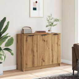 Berkfield Home Sideboard Artisan Oak 90.5x30x70 cm Engineered Wood in Brown - thumbnail 3