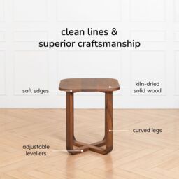 MH London Side Table Square End Table with Four Legs for Living Room & Bedroom - Duchie in Walnut - thumbnail 4