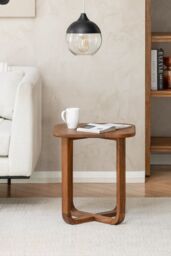 MH London Side Table Square End Table with Four Legs for Living Room & Bedroom - Duchie in Walnut - thumbnail 3
