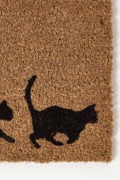 Homescapes Coir Doormat with Cat Silhouettes, 25 x 75 cm in Natural - Size: 25 cm x 75 cm - thumbnail 2