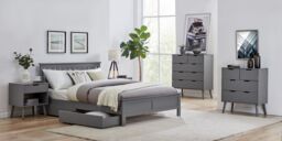 FurnitureboxUK Azure Modern White Solid Pine King Bed + 4 Drawers in Grey - thumbnail 4