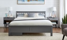 FurnitureboxUK Azure Modern White Solid Pine King Bed + 4 Drawers in Grey - thumbnail 2