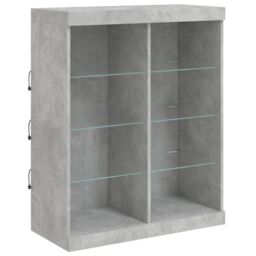 Berkfield Home Sideboard with LED Lights Concrete Grey 202x37x100 cm - Size: 202 x 37 x 100 cm - thumbnail 9