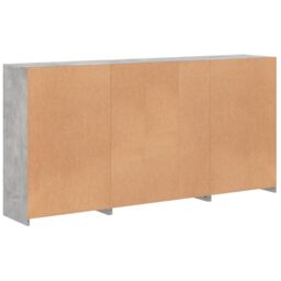 Berkfield Home Sideboard with LED Lights Concrete Grey 202x37x100 cm - Size: 202 x 37 x 100 cm - thumbnail 8
