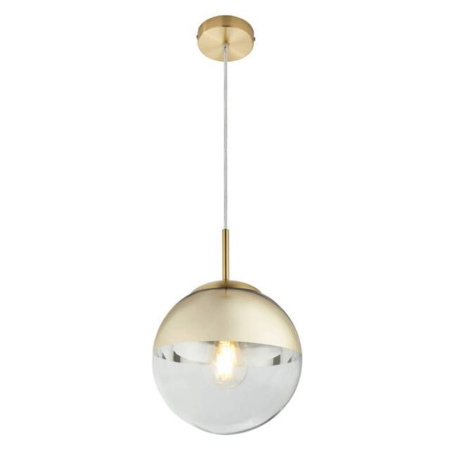 Netlighting Varus 20cm Globe Pendant Gold Colors Transparent Glass Shade 1x E27 - image 1