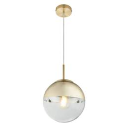 Netlighting Varus 20cm Globe Pendant Gold Colors Transparent Glass Shade 1x E27 - thumbnail 1