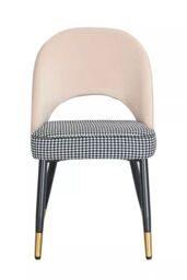 Hygrad Built to Survive Velvet Dining Chairs with Cushioned Padded Seat Kitchen Chairs Set of 2 in Cream - thumbnail 3