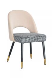 Hygrad Built to Survive Velvet Dining Chairs with Cushioned Padded Seat Kitchen Chairs Set of 2 in Cream - thumbnail 2