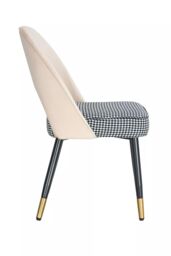 Hygrad Built to Survive Velvet Dining Chairs with Cushioned Padded Seat Kitchen Chairs Set of 2 in Cream - thumbnail 4