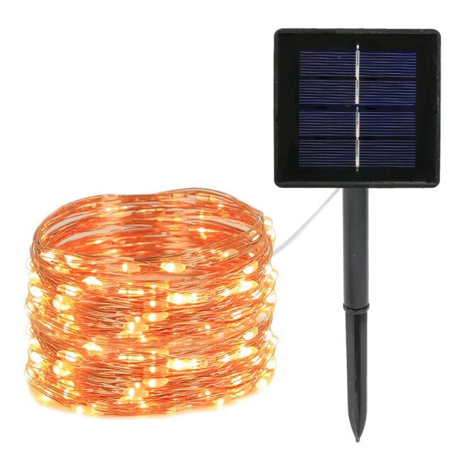Leaper 22 Meters 200LED Colorful Light Solar Copper Wire Waterproof Light String in Yellow - image 1