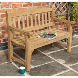Cheshire 2 Seater Heavy Duty Wooden Bench in Light Oak - thumbnail 4
