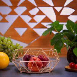 Orsina Gold Finish Fruit Basket, Stylish Wire Bowl For Displaying & Storing Fresh Fruit, Durable Metal in Copper - thumbnail 3