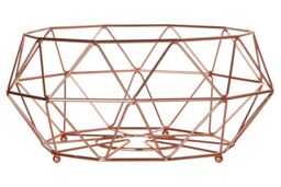 Orsina Gold Finish Fruit Basket, Stylish Wire Bowl For Displaying & Storing Fresh Fruit, Durable Metal in Copper - thumbnail 1