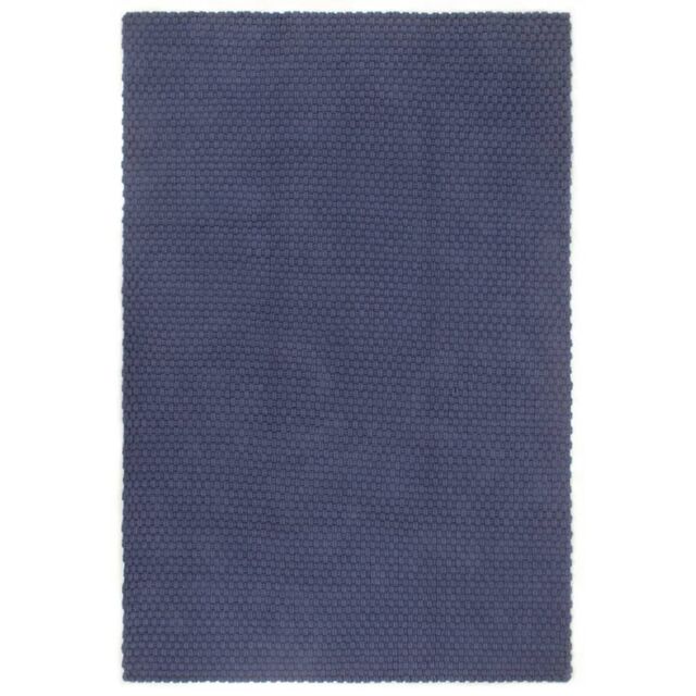 Berkfield Home Rug Rectangular Navy Blue 180x250 cm Cotton - Size: 100 cm diameter - image 1