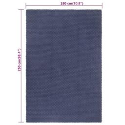 Berkfield Home Rug Rectangular Navy Blue 180x250 cm Cotton - Size: 100 cm diameter - thumbnail 6