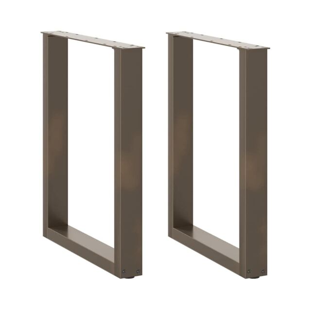 Berkfield Home Coffee Table Legs U-Shaped 2 pcs Natural Steel 70x(72-73) cm Steel in Brown - image 1