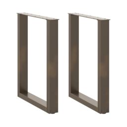 Berkfield Home Coffee Table Legs U-Shaped 2 pcs Natural Steel 70x(72-73) cm Steel in Brown - thumbnail 1