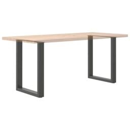 Berkfield Home Coffee Table Legs U-Shaped 2 pcs Natural Steel 70x(72-73) cm Steel in Brown - thumbnail 8