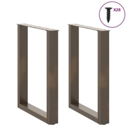 Berkfield Home Coffee Table Legs U-Shaped 2 pcs Natural Steel 70x(72-73) cm Steel in Brown - thumbnail 3