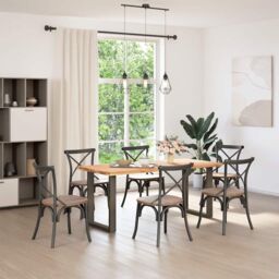 Berkfield Home Coffee Table Legs U-Shaped 2 pcs Natural Steel 70x(72-73) cm Steel in Brown - thumbnail 2