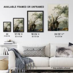 "Artery8 The Holy Tree of Metereah D. Roberts Vintage Framed Wall Art Print in Green - Size: W12"" x H16""" - thumbnail 3