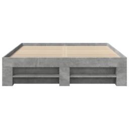 Berkfield Home Bed Frame without Mattress Concrete Grey 140x200cm Engineered Wood - Size: 140x200 cm - thumbnail 5