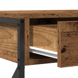 Berkfield Home Console Table Old Wood 100x28x75 cm Engineered Wood & Steel in Brown - Size: 100 x 28 x 75 cm - thumbnail 9