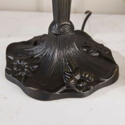 Loops Tiffany Glass Table Lamp Light Dark Bronze Base & Blue Dragonfly Shade i00193 in Clear - thumbnail 4