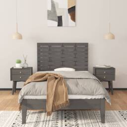 Berkfield Home Wall Headboard Grey 96x3x63 cm Solid Wood Pine - Size: 96 x 3 x 63 cm - thumbnail 1