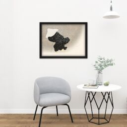 "Artery8 Wall Art Print Kamisaka Sekka Swirling Snow Man Japan Painting Large Framed Wall Décor Art in Light Oak - Size: W18"" x H24""" - thumbnail 2