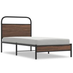 Berkfield Home Bed Frame without Mattress 90x200 cm Brown Oak Engineered Wood - thumbnail 2