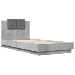 Berkfield Home Bed Frame with LED without Mattress Concrete Grey 100x200 cm - thumbnail 3