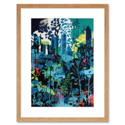 "Artery8 Wall Art Print Singapore Forest Cityscape Modern Bold Landscape Artwork Framed 9X7 Inch in Beige - Size: W7"" x H9""" - thumbnail 1